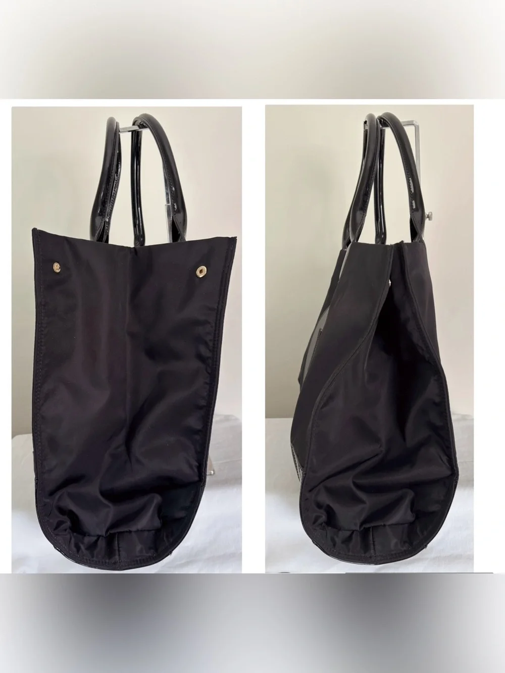 Tory Burch Ella black nylon & leather large tote